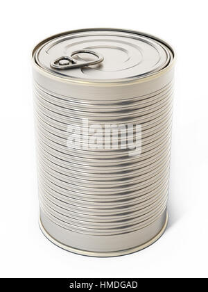 Tin can isolated on white background. 3D illustration Stock Photo