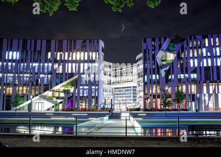DUSSELDORF, GERMANY - CIRCA SEPTEMBER, 2016: The Koe-Bogen Mall of Dusseldorf town in Germany by night. Stock Photo