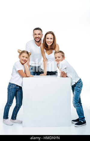 Happy family with two children Stock Photo
