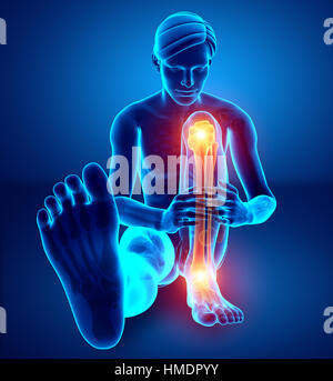 human body anatomy with joint pain Stock Photo