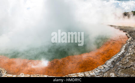 Champagne Pool, hot spring, Waiotapu Geothermal Wonderland, Rotorua, North Island, New Zealand Stock Photo