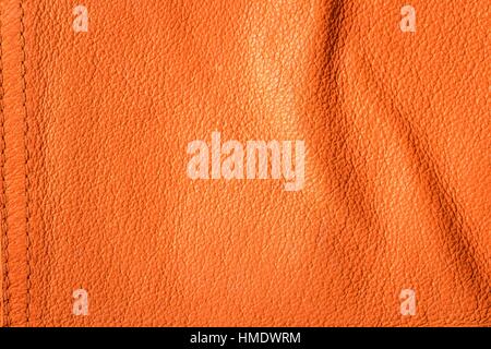 Leather creased background. Close up of leather jacket structure - useful as background. Stock Photo