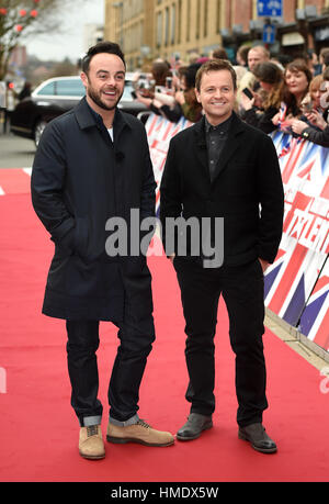 Anthony McPartlin and Declan Donnelly attending the auditions for Britain's Got Talent at the Birmingham Hippodrome Theatre. Stock Photo