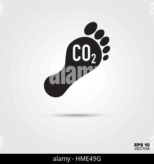 Carbon footprint vector Icon. Environmental Damage and Global Warming Symbol. Stock Vector