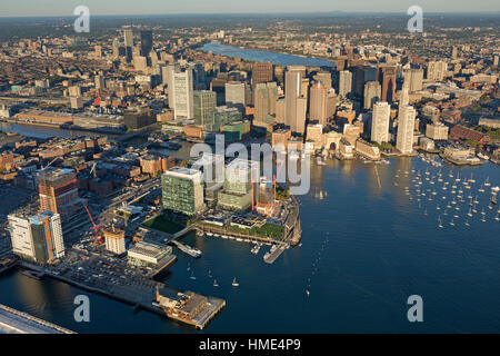 Aerial view of South Boston waterfront, Fan Pier area, Boston, MA Stock ...