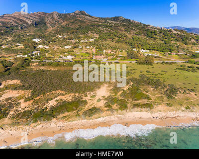 Aerial view of the Hotel Punta Sur, Tarifa, Costa de la Luz, Cadiz, Andalusia, Southern Spain. Stock Photo