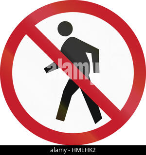 Road sign in the Philippines - No pedestrians sign. Stock Photo