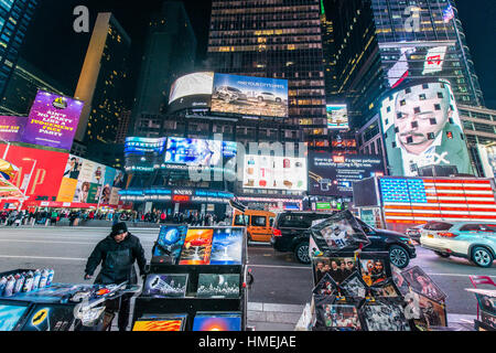 Night shots of Times Square and Broadway Stock Photo