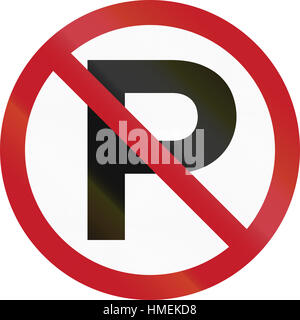 Road sign in the Philippines - No Parking. Stock Photo