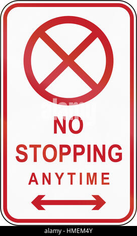 Road sign in the Philippines - No Stopping. Stock Photo