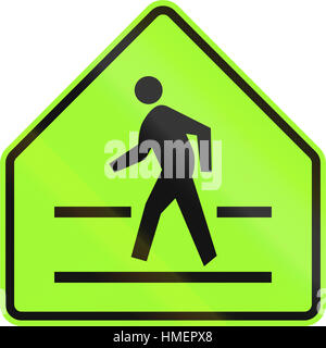 Road sign in the Philippines - Pedestrian crossing sign. Stock Photo