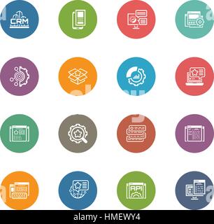 Set of Business and Marketing Flat icons Stock Vector