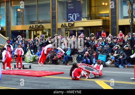 Chicago, Illinois - USA - November 24, 2016: Chicago Boyz Acrobatic Team Stock Photo