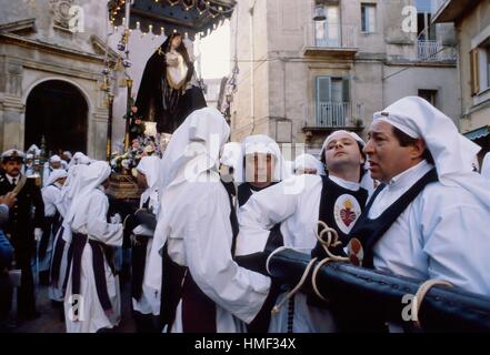 Sicily (Italy); traditional celebrations of the Easter, procession of Holy Friday in Enna Stock Photo