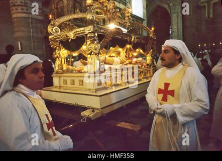 Sicily (Italy); traditional celebrations of the Easter, procession of Holy Friday in Enna Stock Photo