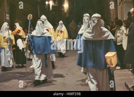 Sicily (Italy); traditional celebrations of the Easter, procession of Holy Friday in Enna Stock Photo