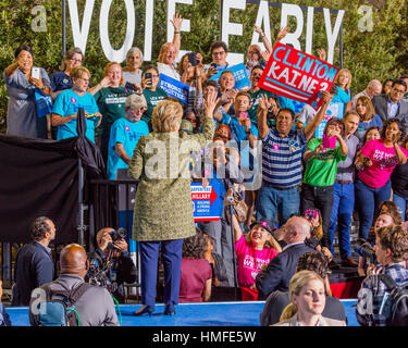 OCTOBER 12, 2016, Democratic Presidential Candidate Hillary Clinton campaigns at the Smith Center for the Arts, Las Vegas, Nevada Stock Photo