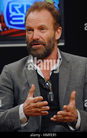 Florence, Italy. 10th Mar, 2009. The British singer Sting. Gordon Matthew Thomas Sumner, CBE, better known by his stage name Sting, is an English musician, singer, songwriter, and actor. Credit: Giacomo Morini/Pacific Press/Alamy Live News Stock Photo