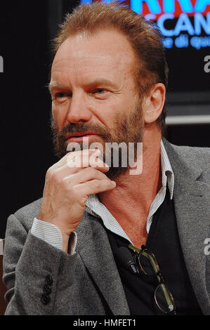 Florence, Italy. 10th Mar, 2009. The British singer Sting. Gordon Matthew Thomas Sumner, CBE, better known by his stage name Sting, is an English musician, singer, songwriter, and actor. Credit: Giacomo Morini/Pacific Press/Alamy Live News Stock Photo