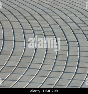 Gray Cobblestone Pavement Texture, Isolated Radial Background Pattern Stock Photo