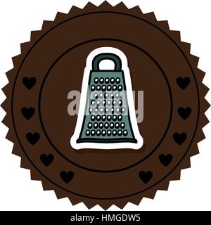 color round frame with grater vector illustration Stock Vector