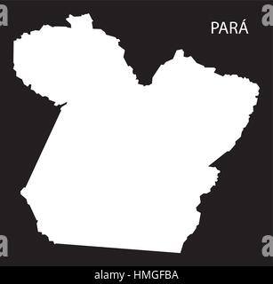 Para Brazil Map black inverted silhouette Stock Vector