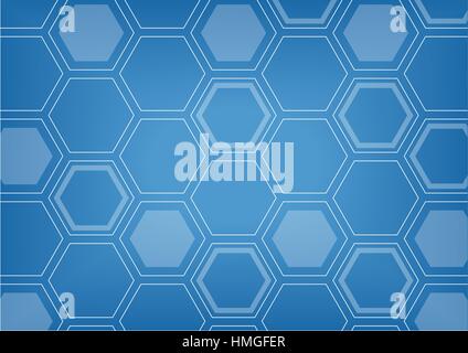 Generic blue business background with hexagonal shape pattern Stock Vector