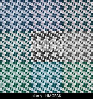 Seamless 3d squares vector patterns. Nine color variations. Stock Vector