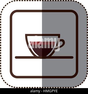 color sticker silhouette in square frame with rounded glass jar of ...