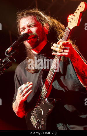 Milan, Italy. 02nd Feb, 2017. The Scottish rock band BIFFY CLYRO performs live on stage at Fabrique during the 'Ellipsis Tour' Credit: Rodolfo Sassano/Alamy Live News Stock Photo