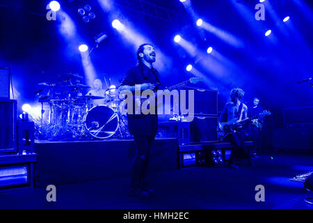 Milan, Italy. 02nd Feb, 2017. The Scottish rock band BIFFY CLYRO performs live on stage at Fabrique during the 'Ellipsis Tour' Credit: Rodolfo Sassano/Alamy Live News Stock Photo