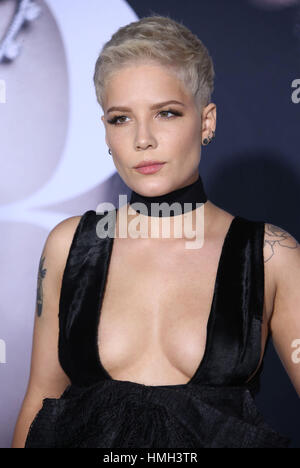 February 2, 2017 - Los Angeles, CA, United States - 02 February 2017 - Los Angeles, California - Halsey.  ''Fifty Shades Darker'' Los Angeles Premiere held at The Theatre at Ace Hotel. (Credit Image: © F. Sadou/AdMedia via ZUMA Wire) Stock Photo
