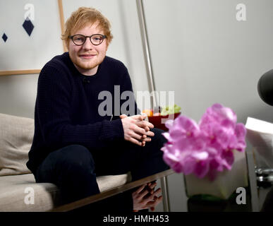 Berlin, Germany. 23rd Jan, 2017. British singer-songwriter Ed Sheeran, photographed during an interview in Berlin, Germany, 23 January 2017. Credit: dpa/Alamy Live News Stock Photo