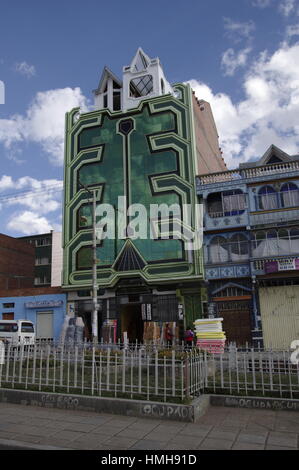 Chalet in El Alto, Bolivia, also called cholets Stock Photo
