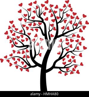 tree with hearts Stock Vector