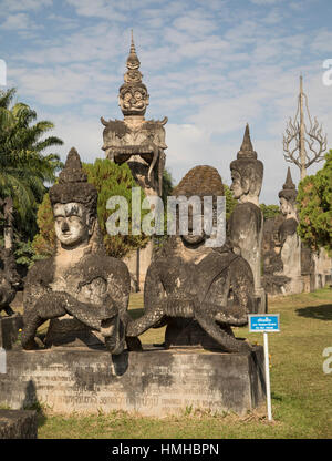 Sculpture at Buddha Park near Vientiane, Laos Stock Photo