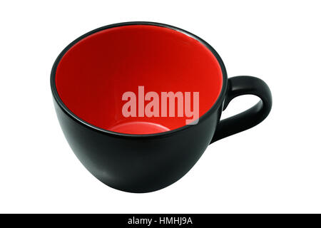 Black and red cup isolated on white with clipping path Stock Photo