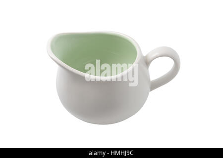 White ceramic pitcher isolated on white with clipping path Stock Photo