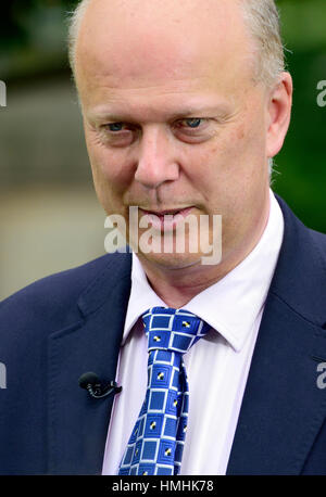 Chris Grayling MP (Conservative: Epsom and Ewell), Leader of the House of Commons - on College Green, Westminster, June 2016 Stock Photo