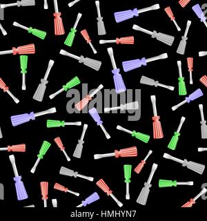 Colored Screwdriver Seamless Pattern Stock Vector