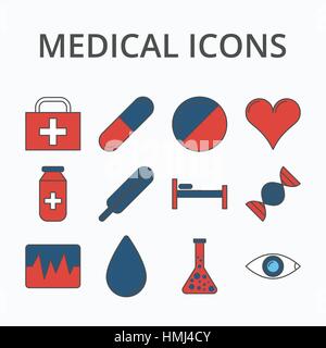 Medicine icon set isolated on background. Stock vector Stock Vector