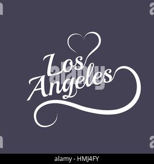 Made with love in Los Angeles. City of United States of America. Editable logo vector design. Stock Vector