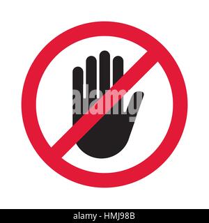 Hand blocking sign stop. Vector illustration. Stock Vector