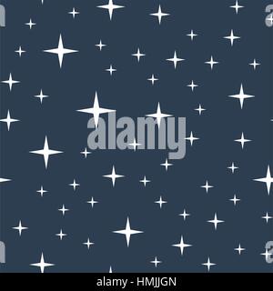 Abstract seamless pattern with night sky and stars. Star sky background. EPS8 vector illustration. Stock Vector