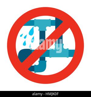 No water leak pipe icon sign. Vector illustration Stock Vector