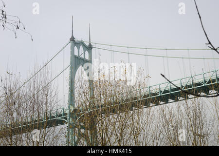 A view of St. Johns Bridge Stock Photo