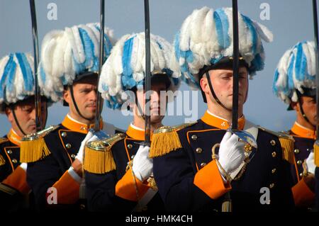 San Marino Republic, soldiers in high uniform during the 1st October ...