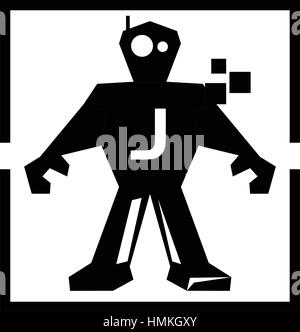 Code Program Robot Education Initial J Stock Vector