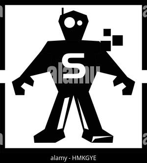 Code Program Robot Education Initial S Stock Vector