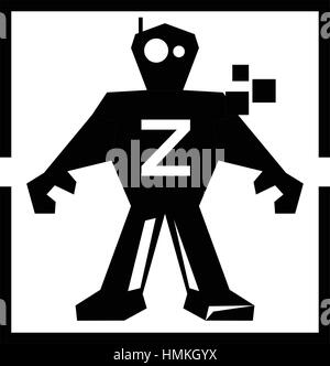 Code Program Robot Education Initial Z Stock Vector